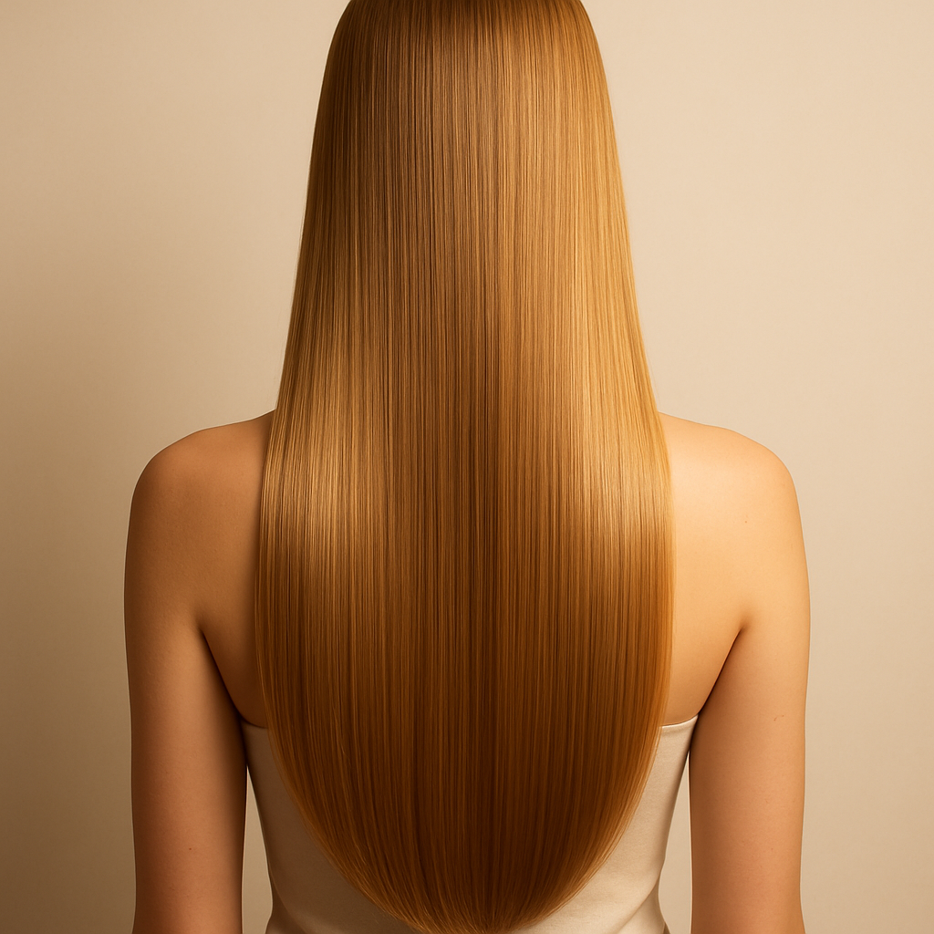 Sleek honey blonde hair